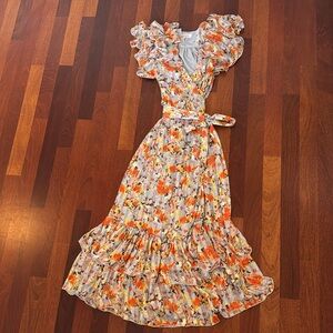 Elliatt Doritos Maxi Dress with Ruffle Sleeves XS